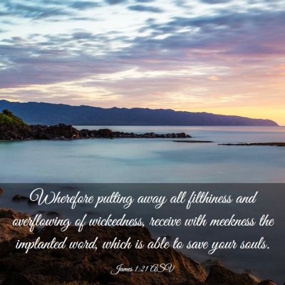 Picture 03 - James 1:21 ASV - Wherefore putting away all filthiness and - Bible Verse Picture