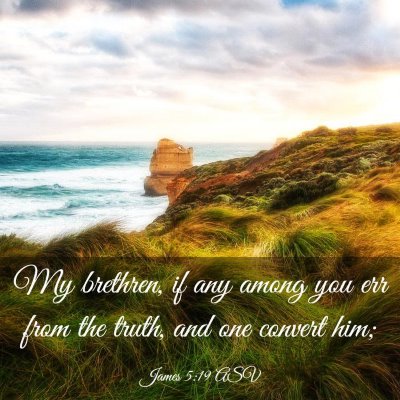 Picture 03 - James 5:19 ASV - My brethren, if any among you err from the truth, - Bible Verse Picture