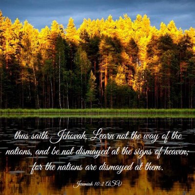 Picture 03 - Jeremiah 10:2 ASV - thus saith Jehovah, Learn not the way of the - Bible Verse Picture