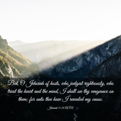 Picture 03 - Jeremiah 11:20 ASV - But, O Jehovah of hosts, who judgest righteously, - Bible Verse Picture