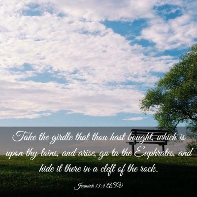 Picture 03 - Jeremiah 13:4 ASV - Take the girdle that thou hast bought, which is - Bible Verse Picture