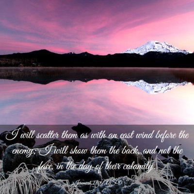 Picture 03 - Jeremiah 18:17 ASV - I will scatter them as with an east wind before - Bible Verse Picture