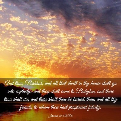 Picture 03 - Jeremiah 20:6 ASV - And thou, Pashhur, and all that dwell in thy - Bible Verse Picture