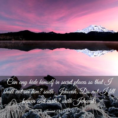 Picture 03 - Jeremiah 23:24 ASV - Can any hide himself in secret places so that I - Bible Verse Picture