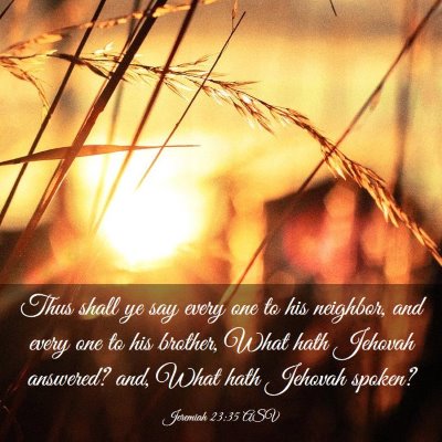 Picture 03 - Jeremiah 23:35 ASV - Thus shall ye say every one to his neighbor, and - Bible Verse Picture