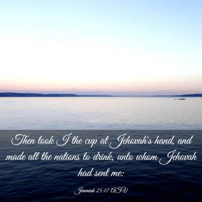 Picture 03 - Jeremiah 25:17 ASV - Then took I the cup at Jehovah's hand, and made - Bible Verse Picture