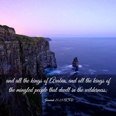 Picture 03 - Jeremiah 25:24 ASV - and all the kings of Arabia, and all the kings of - Bible Verse Picture