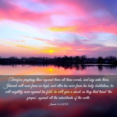 Picture 03 - Jeremiah 25:30 ASV - Therefore prophesy thou against them all these - Bible Verse Picture