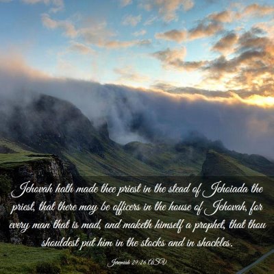 Picture 03 - Jeremiah 29:26 ASV - Jehovah hath made thee priest in the stead of - Bible Verse Picture