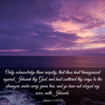 Picture 03 - Jeremiah 3:13 ASV - Only acknowledge thine iniquity, that thou hast - Bible Verse Picture