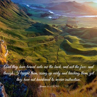 Picture 03 - Jeremiah 32:33 ASV - And they have turned unto me the back, and not - Bible Verse Picture