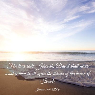 Picture 03 - Jeremiah 33:17 ASV - For thus saith Jehovah: David shall never want a - Bible Verse Picture
