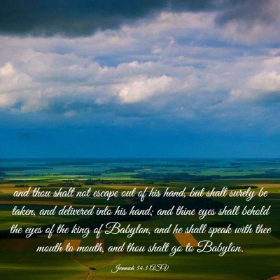 Picture 03 - Jeremiah 34:3 ASV - and thou shalt not escape out of his hand, but - Bible Verse Picture