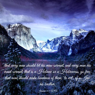 Picture 03 - Jeremiah 34:9 ASV - that every man should let his man-servant, and - Bible Verse Picture