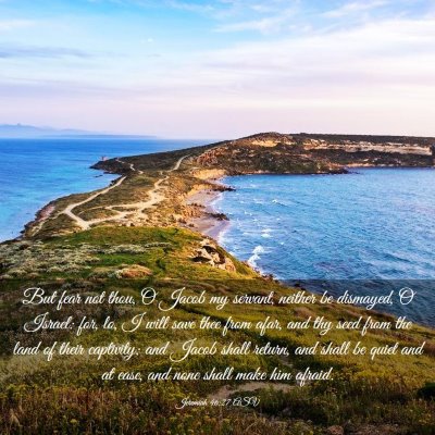 Picture 03 - Jeremiah 46:27 ASV - But fear not thou, O Jacob my servant, neither be - Bible Verse Picture