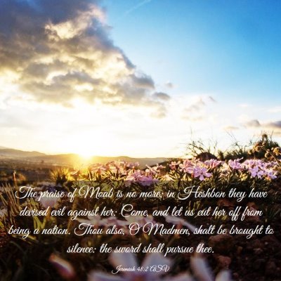 Picture 03 - Jeremiah 48:2 ASV - The praise of Moab is no more; in Heshbon they - Bible Verse Picture