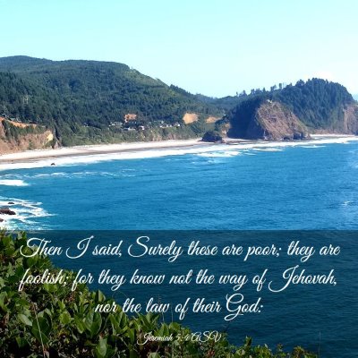 Picture 03 - Jeremiah 5:4 ASV - Then I said, Surely these are poor; they are - Bible Verse Picture