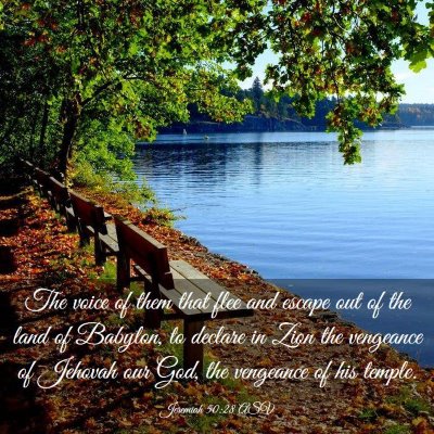 Picture 03 - Jeremiah 50:28 ASV - The voice of them that flee and escape out of the - Bible Verse Picture