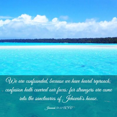 Picture 03 - Jeremiah 51:51 ASV - We are confounded, because we have heard - Bible Verse Picture