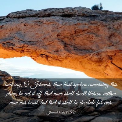 Picture 03 - Jeremiah 51:62 ASV - and say, O Jehovah, thou hast spoken concerning - Bible Verse Picture