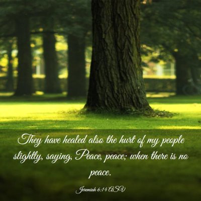 Picture 03 - Jeremiah 6:14 ASV - They have healed also the hurt of my people - Bible Verse Picture