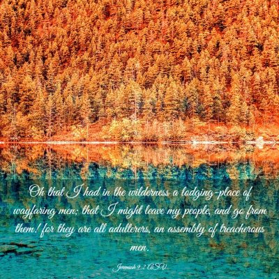 Picture 03 - Jeremiah 9:2 ASV - Oh that I had in the wilderness a lodging-place - Bible Verse Picture