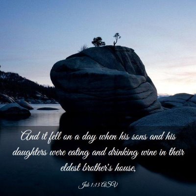 Picture 03 - Job 1:13 ASV - And it fell on a day when his sons and his - Bible Verse Picture