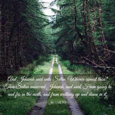 Picture 03 - Job 1:7 ASV - And Jehovah said unto Satan, Whence comest thou? - Bible Verse Picture