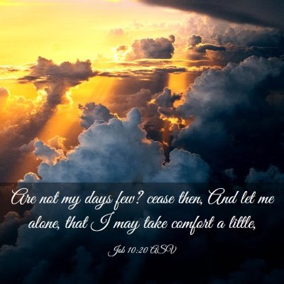 Picture 03 - Job 10:20 ASV - Are not my days few? cease then, And let me - Bible Verse Picture