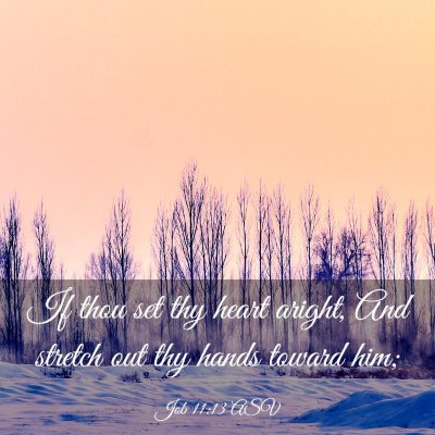 Picture 03 - Job 11:13 ASV - If thou set thy heart aright, And stretch out thy - Bible Verse Picture