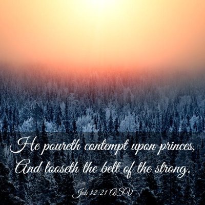 Picture 03 - Job 12:21 ASV - He poureth contempt upon princes, And looseth the - Bible Verse Picture