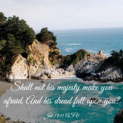 Picture 03 - Job 13:11 ASV - Shall not his majesty make you afraid, And his - Bible Verse Picture