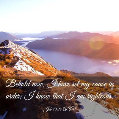 Picture 03 - Job 13:18 ASV - Behold now, I have set my cause in order; I know - Bible Verse Picture