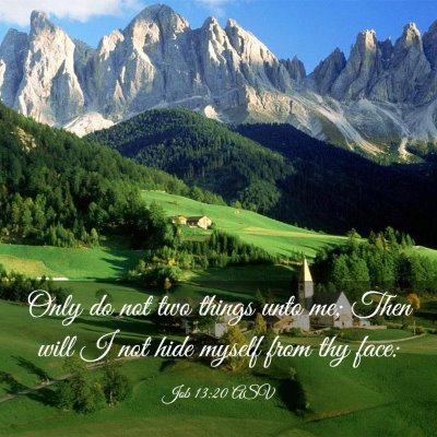 Picture 03 - Job 13:20 ASV - Only do not two things unto me; Then will I not - Bible Verse Picture
