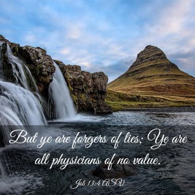 Picture 03 - Job 13:4 ASV - But ye are forgers of lies; Ye are all physicians - Bible Verse Picture