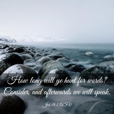 Picture 03 - Job 18:2 ASV - How long will ye hunt for words? Consider, and - Bible Verse Picture