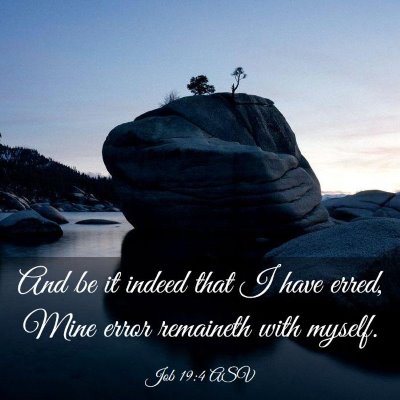 Picture 03 - Job 19:4 ASV - And be it indeed that I have erred, Mine error - Bible Verse Picture