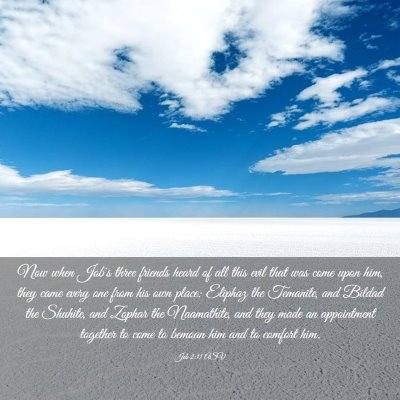 Picture 03 - Job 2:11 ASV - Now when Job's three friends heard of all this - Bible Verse Picture