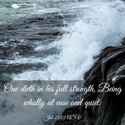 Picture 03 - Job 21:23 ASV - One dieth in his full strength, Being wholly at - Bible Verse Picture