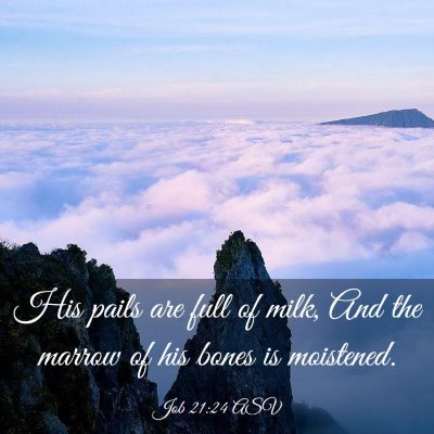 Picture 03 - Job 21:24 ASV - His pails are full of milk, And the marrow of his - Bible Verse Picture