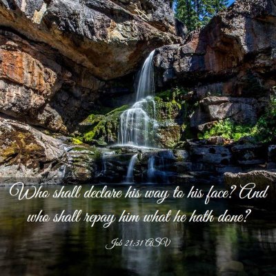 Picture 03 - Job 21:31 ASV - Who shall declare his way to his face? And who - Bible Verse Picture