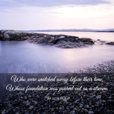 Picture 03 - Job 22:16 ASV - Who were snatched away before their time, Whose - Bible Verse Picture
