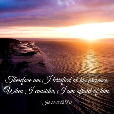 Picture 03 - Job 23:15 ASV - Therefore am I terrified at his presence; When I - Bible Verse Picture