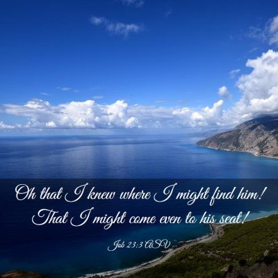 Picture 03 - Job 23:3 ASV - Oh that I knew where I might find him! That I - Bible Verse Picture