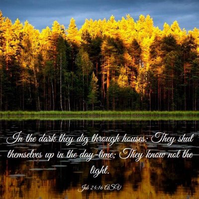 Picture 03 - Job 24:16 ASV - In the dark they dig through houses: They shut - Bible Verse Picture