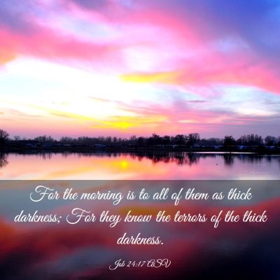Picture 03 - Job 24:17 ASV - For the morning is to all of them as thick - Bible Verse Picture