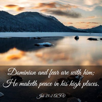 Picture 03 - Job 25:2 ASV - Dominion and fear are with him; He maketh peace - Bible Verse Picture