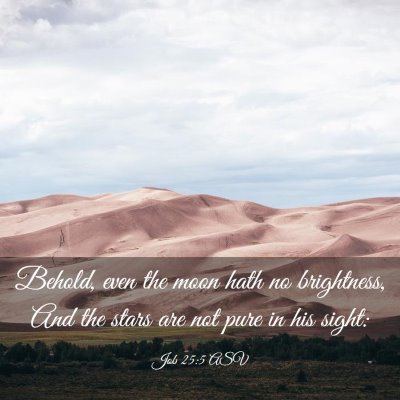 Picture 03 - Job 25:5 ASV - Behold, even the moon hath no brightness, And the - Bible Verse Picture