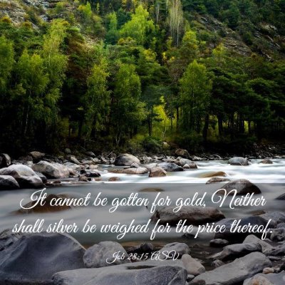 Picture 03 - Job 28:15 ASV - It cannot be gotten for gold, Neither shall - Bible Verse Picture