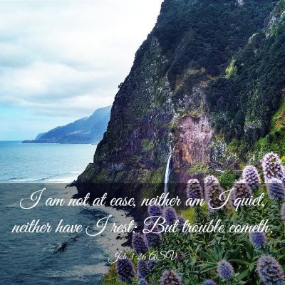 Picture 03 - Job 3:26 ASV - I am not at ease, neither am I quiet, neither - Bible Verse Picture